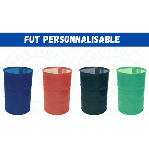 Fut en acier - 200 litres  - Thermolaquage au choix - Ouverture totale