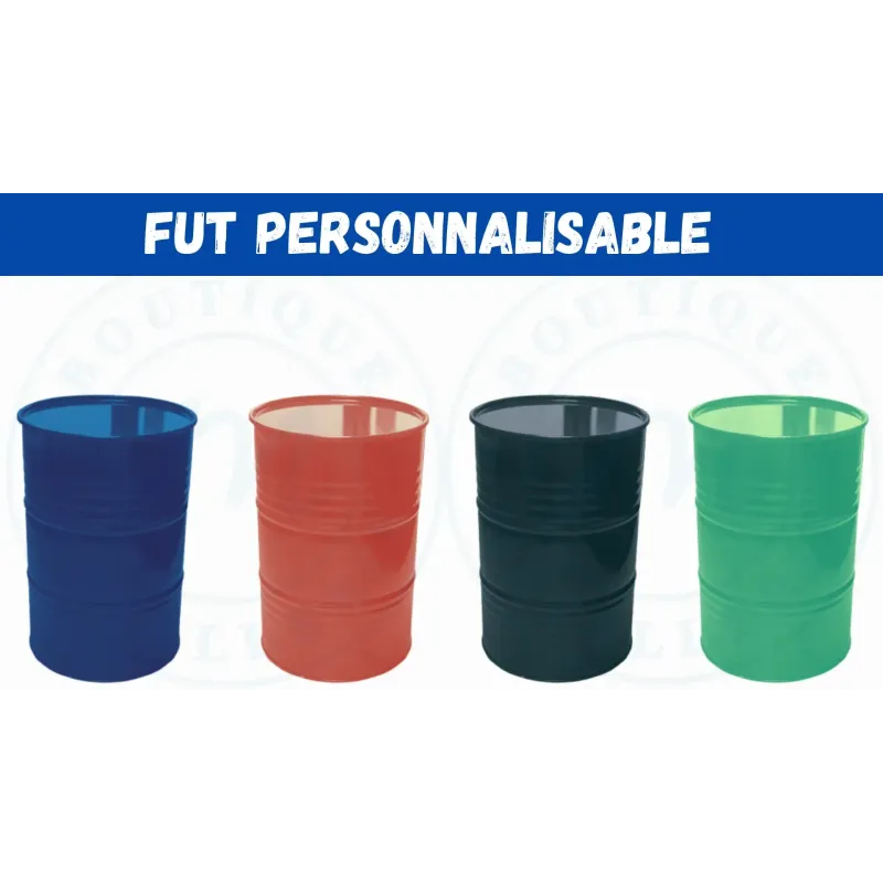 Fut en acier - 200 litres  - Thermolaquage au choix - Ouverture totale